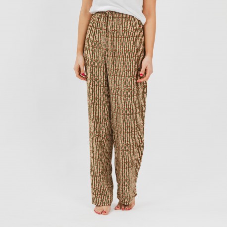 Calças viscosa Erina verde caça