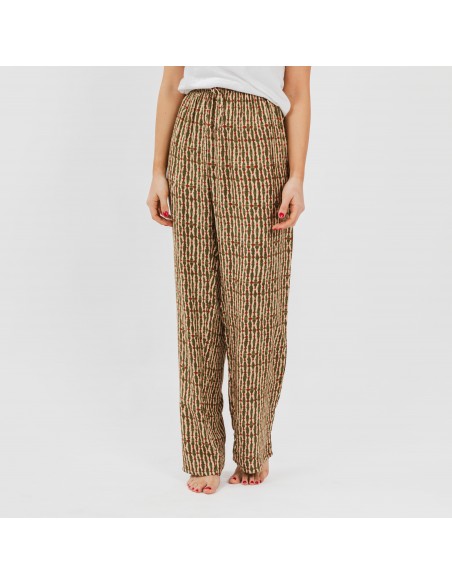 Calças viscosa Erina verde caça