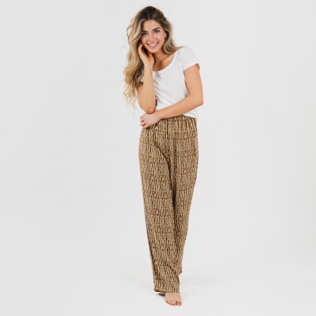 Calças viscosa Erina verde caça