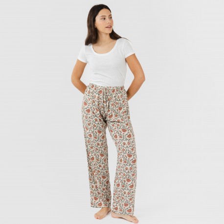 Calças viscosa Isabel cor telha