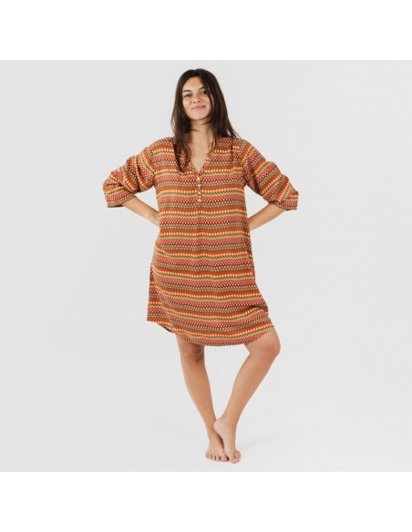 Túnica viscosa Emily cor telha Túnica viscosa Emily cor telha