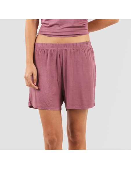 Pijama curto manga fluída viscosa mulher lisos Pijama curto manga fluída viscosa mulher lisos