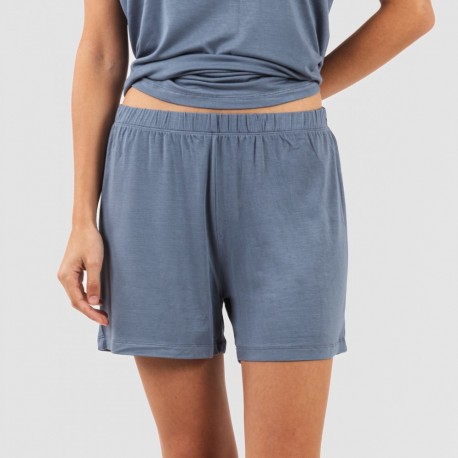 Pijama curto manga fluída viscosa mulher lisos