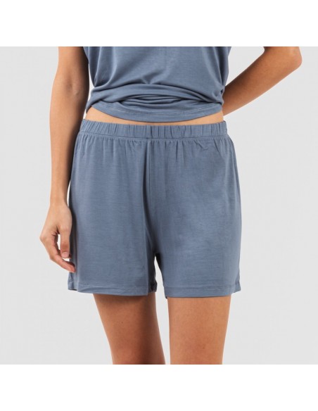Pijama curto manga fluída viscosa mulher lisos Pijama curto manga fluída viscosa mulher lisos