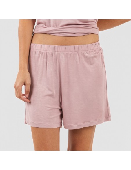 Pijama curto manga fluída viscosa mulher lisos Pijama curto manga fluída viscosa mulher lisos