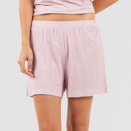 Pijama curto manga fluída viscosa mulher Melanie malva