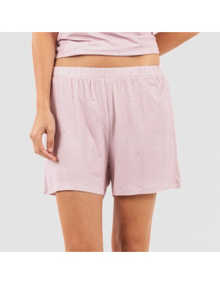 Pijama curto manga fluída viscosa mulher Melanie malva Pijama curto manga fluída viscosa mulher Melanie malva