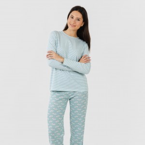 Pijama algodão Ponder verde azulado 2