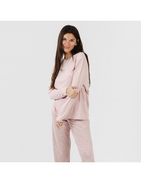 Pijama mulher soft Maya rosa palo pijamas-compridos-de-mulher