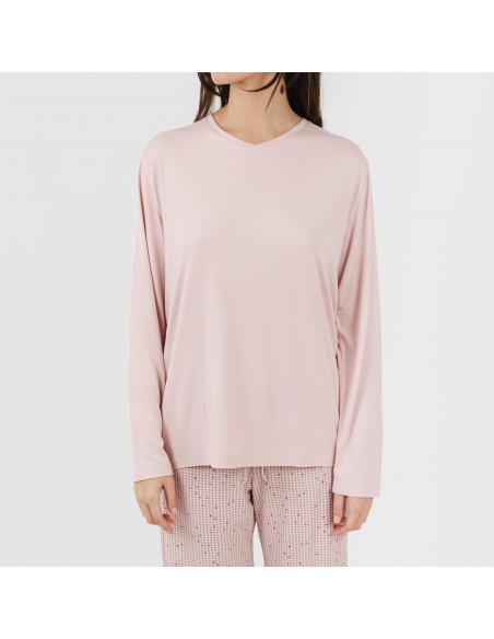 Pijama mulher soft Maya rosa palo Pijama mulher soft Maya rosa palo