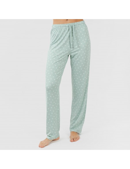 Pijama mulher soft Natalie verde tiffany pijamas-compridos-de-mulher