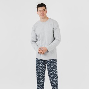 Pijama algodão homem Octopus cinza 2
