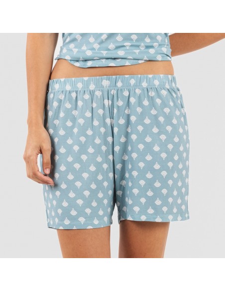 Pijama alças mulher viscosa Summer azul indigo Pijama alças mulher viscosa Summer azul indigo