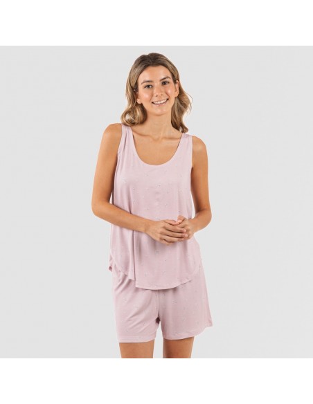 Pijama alças mulher viscosa Melanie malva