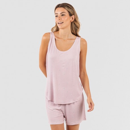Pijama alças mulher viscosa Melanie malva