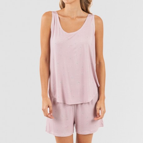 Pijama alças mulher viscosa Melanie malva