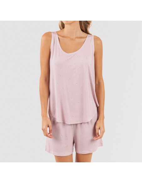 Pijama alças mulher viscosa Melanie malva