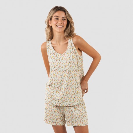 Pijama alças mulher viscosa Pamela pijamas-curtos-mulher