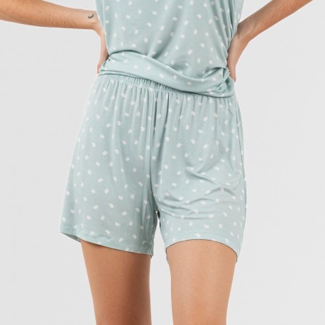 Pijama alças mulher viscosa Natalie verde tiffany