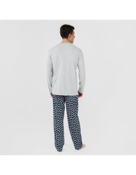 Pijama algodão homem Octopus cinza