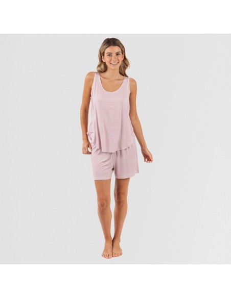 Pijama alças mulher viscosa Melanie malva