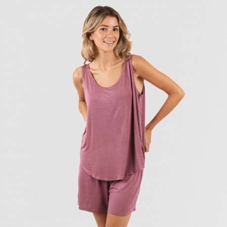 Pijama alças mulher viscosa liso