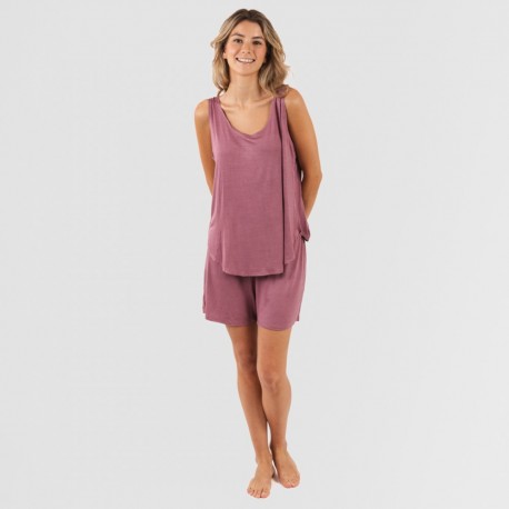 Pijama alças mulher viscosa liso