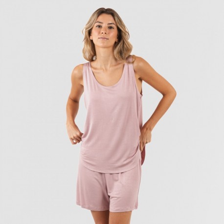 Pijama alças mulher viscosa liso