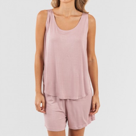 Pijama alças mulher viscosa liso