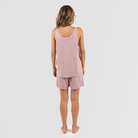 Pijama alças mulher viscosa liso