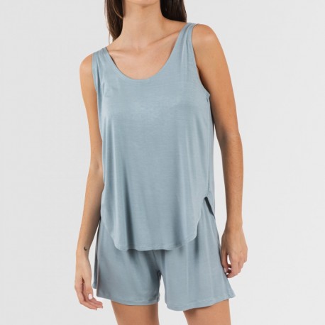 Pijama alças mulher viscosa liso