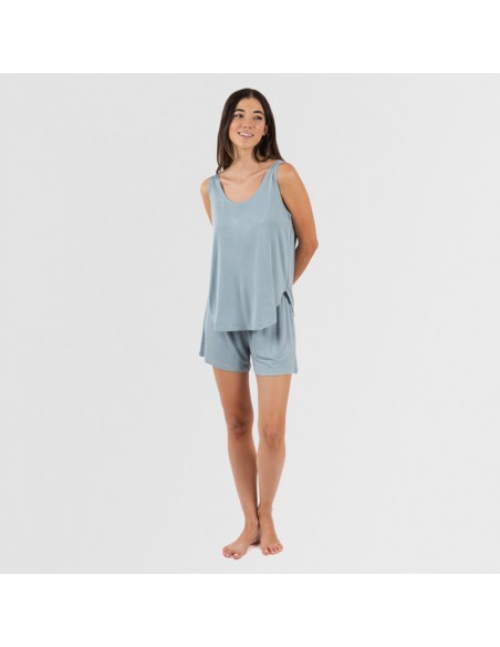 Pijama alças mulher viscosa liso