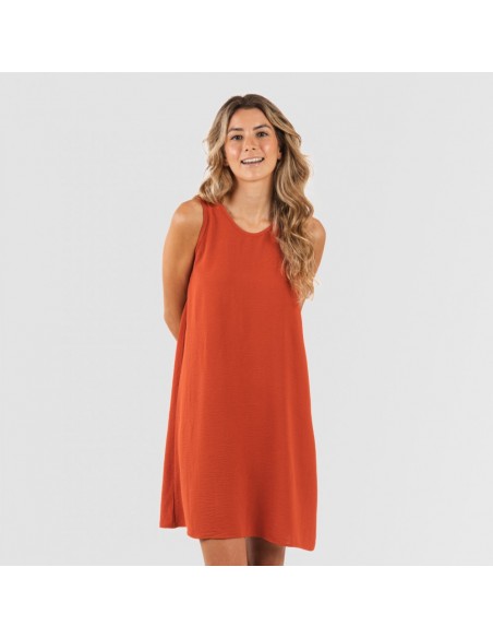 Vestido curto alças bambula liso