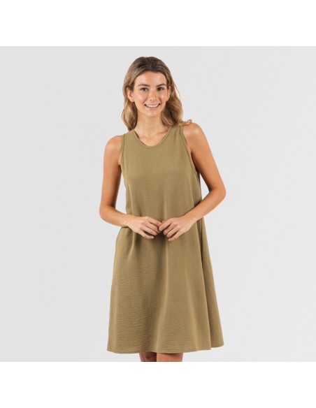 Vestido curto alças bambula liso Vestido curto alças bambula liso