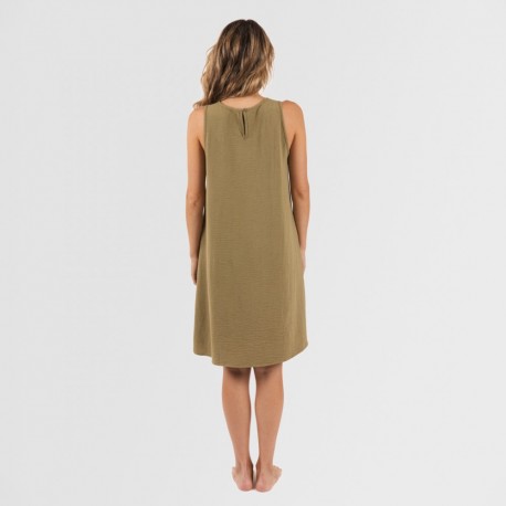 Vestido curto alças bambula liso