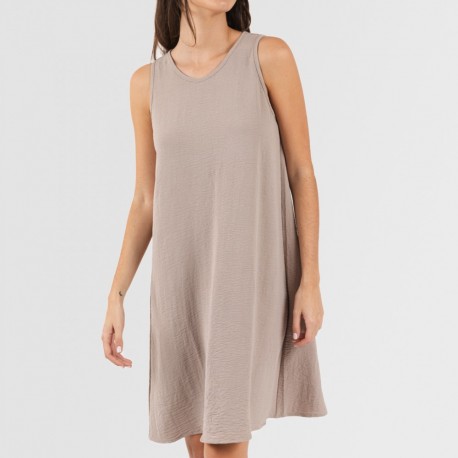 Vestido curto alças bambula liso