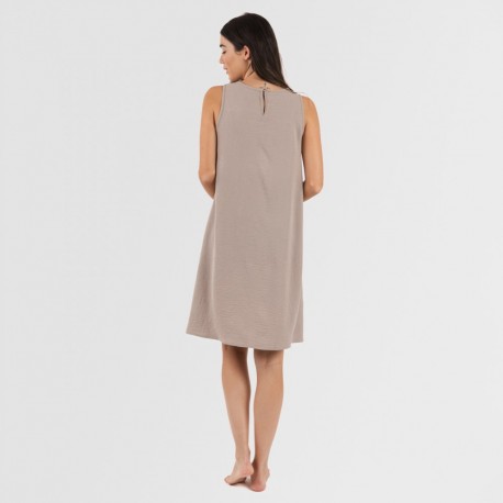 Vestido curto alças bambula liso