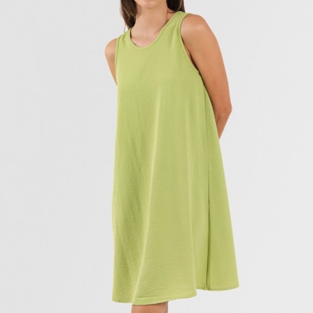 Vestido curto alças bambula liso