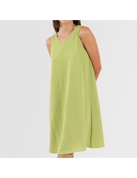 Vestido curto alças bambula liso Vestido curto alças bambula liso