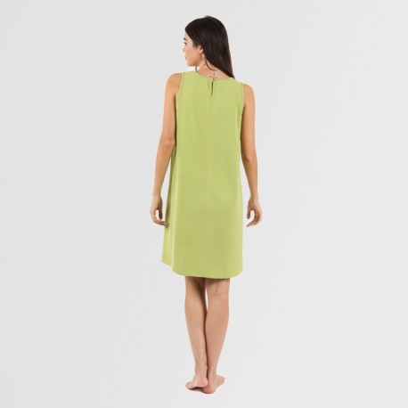 Vestido curto alças bambula liso