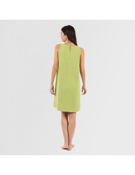 Vestido curto alças bambula liso Vestido curto alças bambula liso