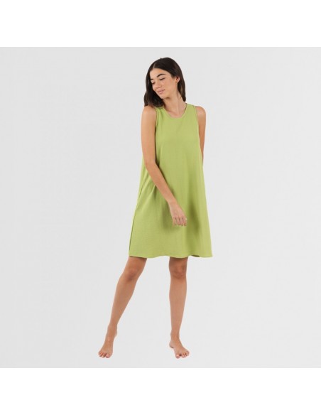 Vestido curto alças bambula liso Vestido curto alças bambula liso