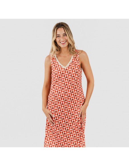 Vestido midi alças soft Tucson cor telha Vestido midi alças soft Tucson cor telha