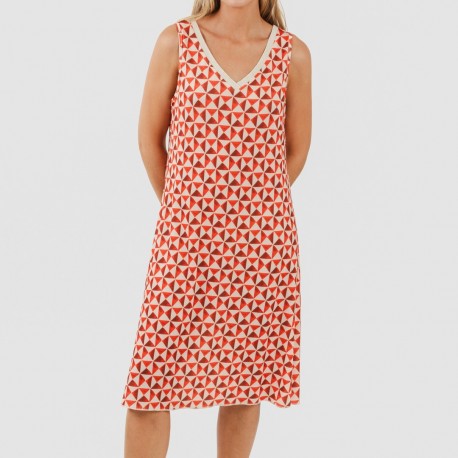 Vestido midi alças soft Tucson cor telha