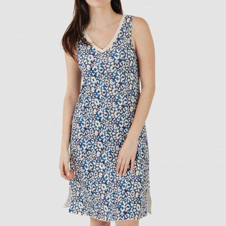 Vestido midi alças soft Milina azul marinho