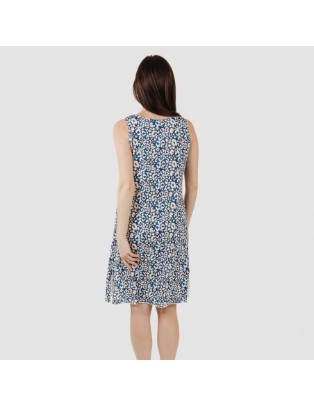 Vestido midi alças soft Milina azul marinho Vestido midi alças soft Milina azul marinho