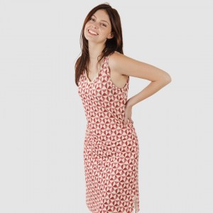 Vestido midi alças soft Tucson malva rosa 2