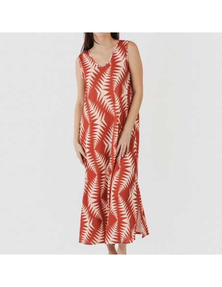 Vestido comprido alças soft Madison cor telha Vestido comprido alças soft Madison cor telha