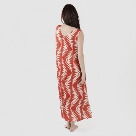 Vestido comprido alças soft Madison cor telha