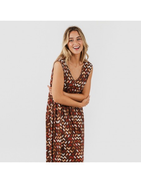 Vestido comprido alças soft Andoni cor telha Vestido comprido alças soft Andoni cor telha